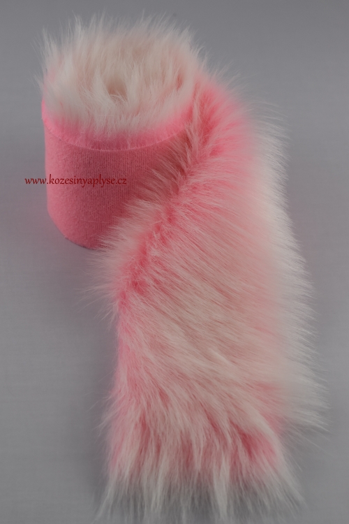 Kožušinový lem, SOFT PINK, vlas 50 mm