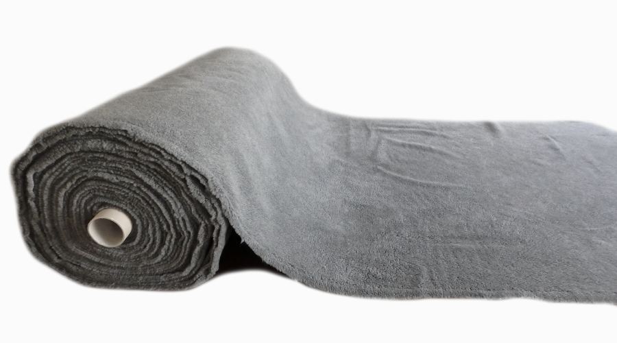 Plyš šedá zatepľovací baránok šírka 140