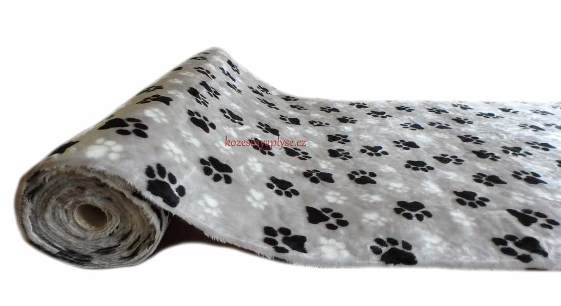 Plyš- Tlapky šedé a černé