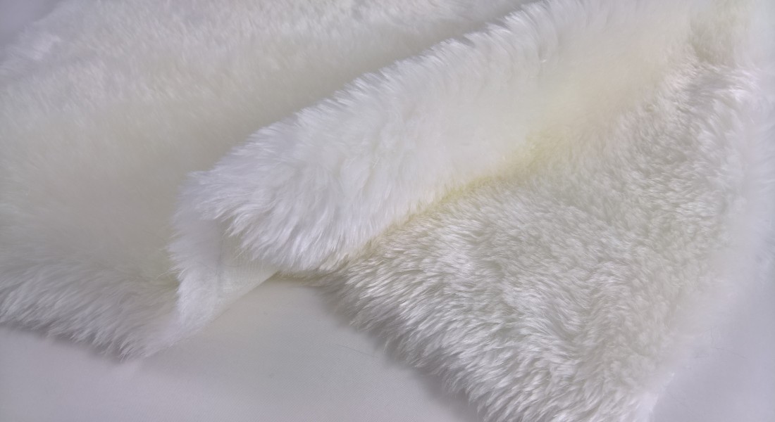 Poťahová plyš, čalúnická, biela, vlas 20 mm 