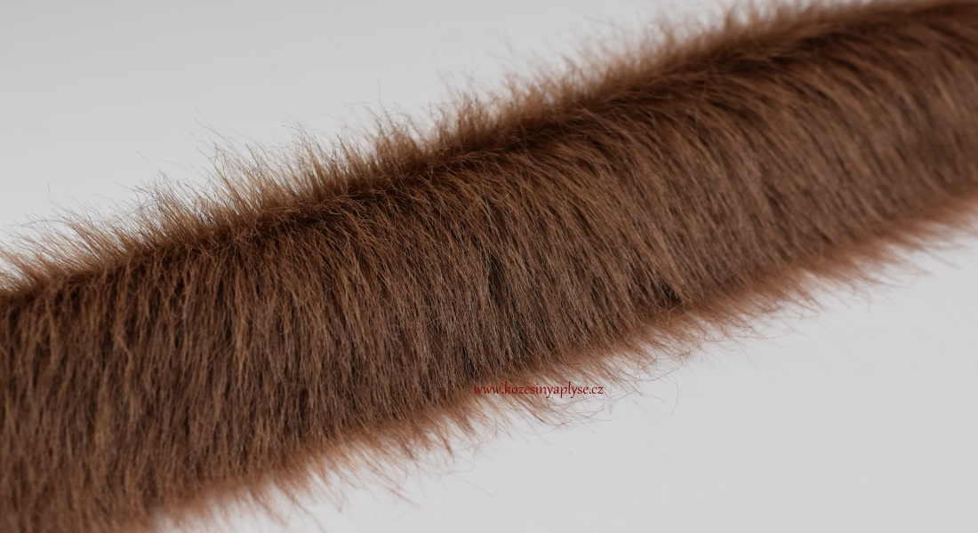 Kožušinový lem, svetlo hnedá, vlas 50 mm