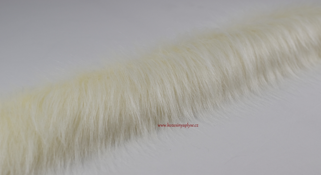 Kožušinový lem, smotanová, vlas 60 mm