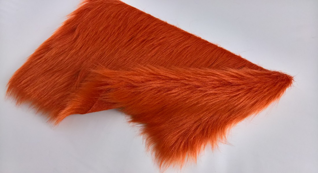 Umelá kožušina červeno oranžová