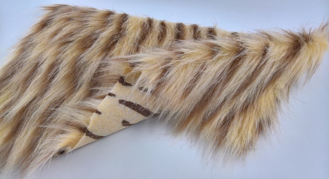 Umelá kožušina, béžovo hnedá, šírka 150, vlas 60 mm, metráž