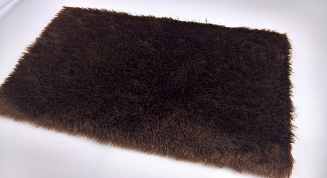 Poťahová plyš, čalúnická, hnedá , vlas 20 mm