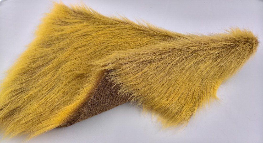 Umelá kožušina, žltá, vlas 60 mm, metráž