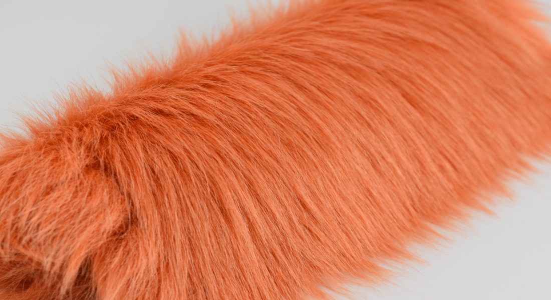 Umelá kožušina lososovo oranžová šírka150 cm / vlas 60 mm