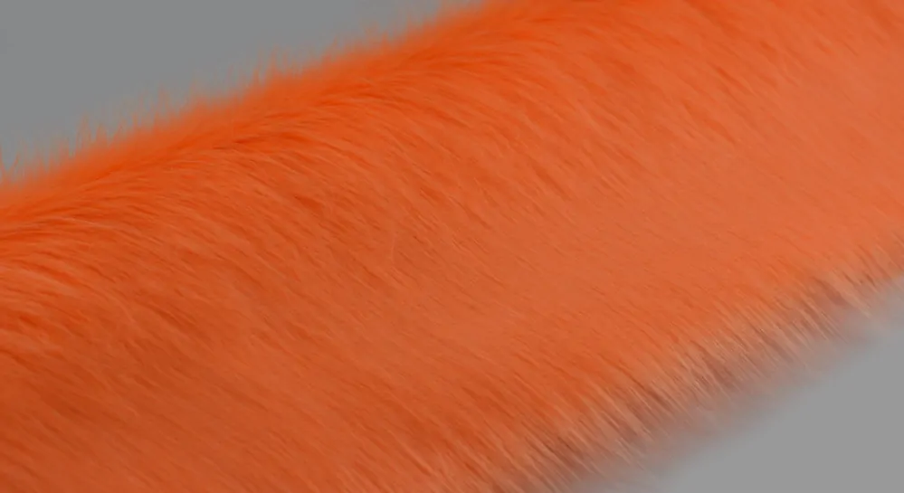 Umelá kožušina, pomarančová, šírka 150, vlas 60 mm, metráž