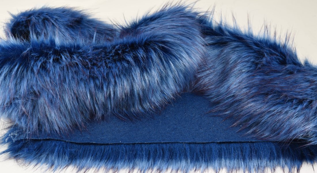 Umelá odevná kožušina modráá,európsky výrobca, šírka 150 cm