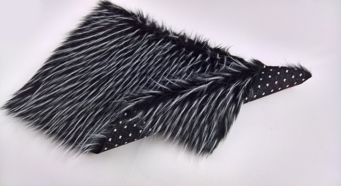 Umelá kožušina čierna - biely melír
