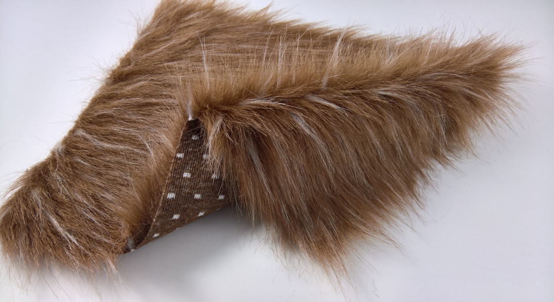 Umelá kožušina hnedá s melírom bielej