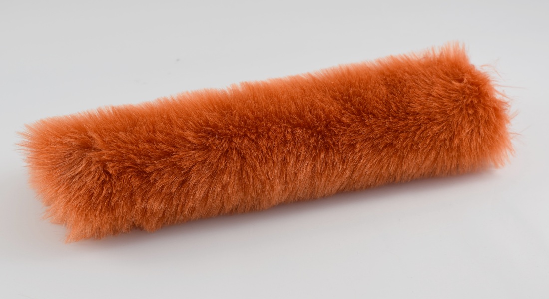 Umelá kožušina lososovo oranžová šírka150 cm / vlas 30 mm