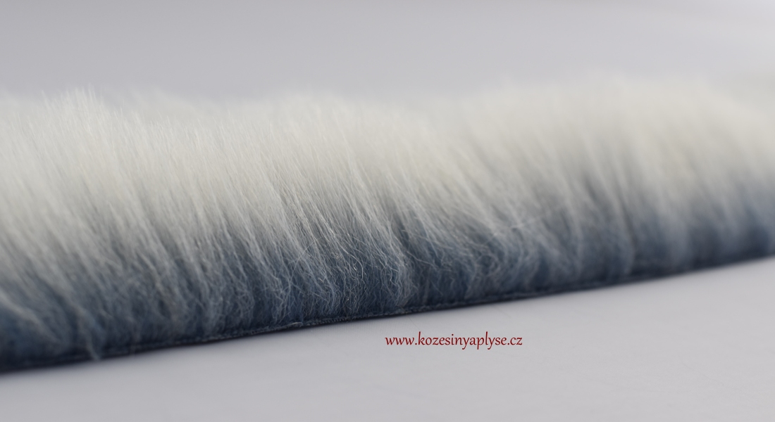 Kožušinový lem, modrý, vlas 60mm