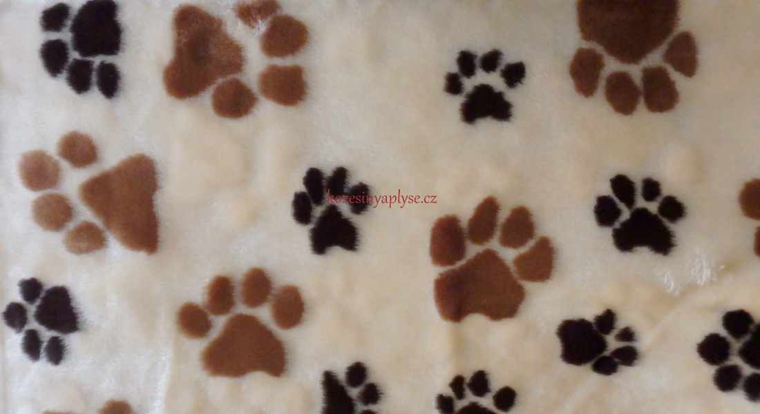 Plyš- Tlapky béžové a hnědé