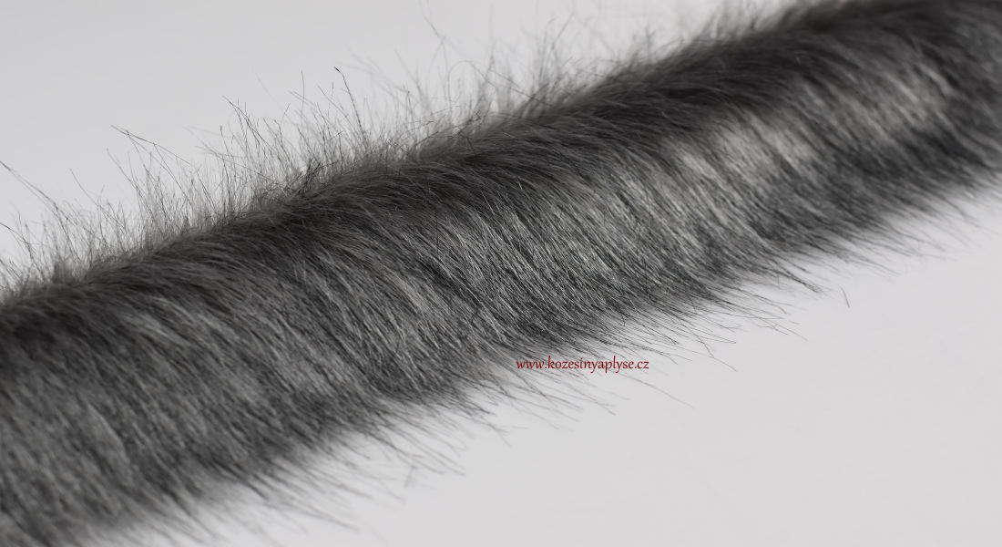 Kožušinový lem, melír- šedej, čiernej a bielej