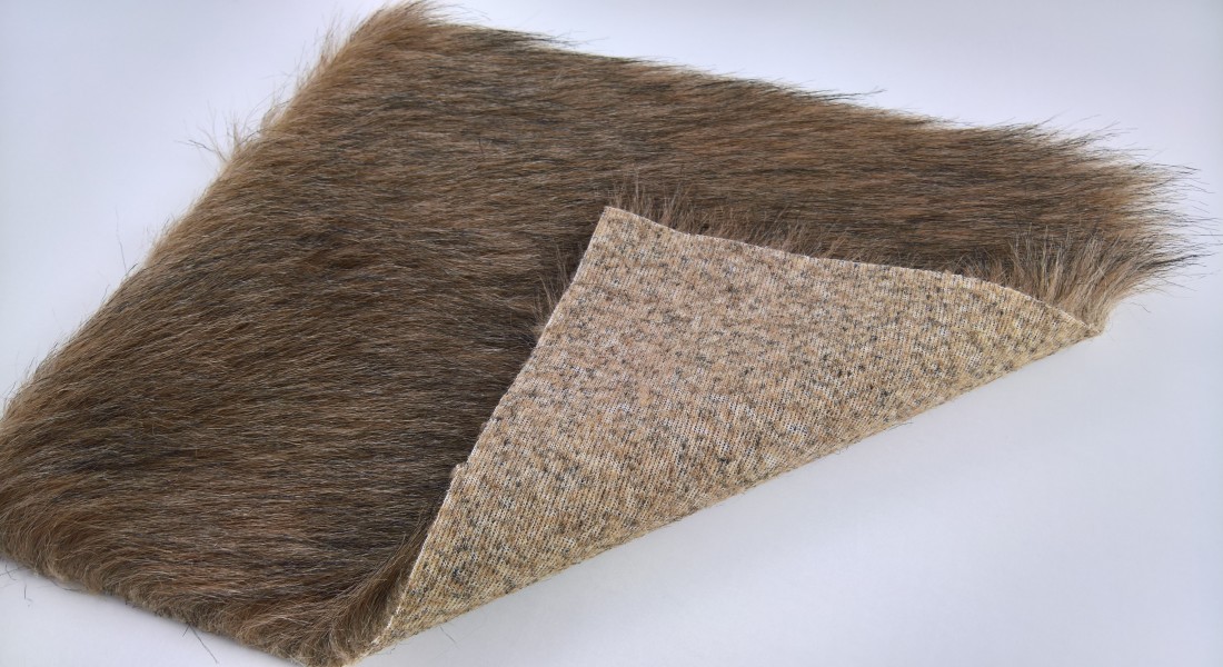 Umelá kožušina tmavo hnedá s melírom hnedej a čiernej