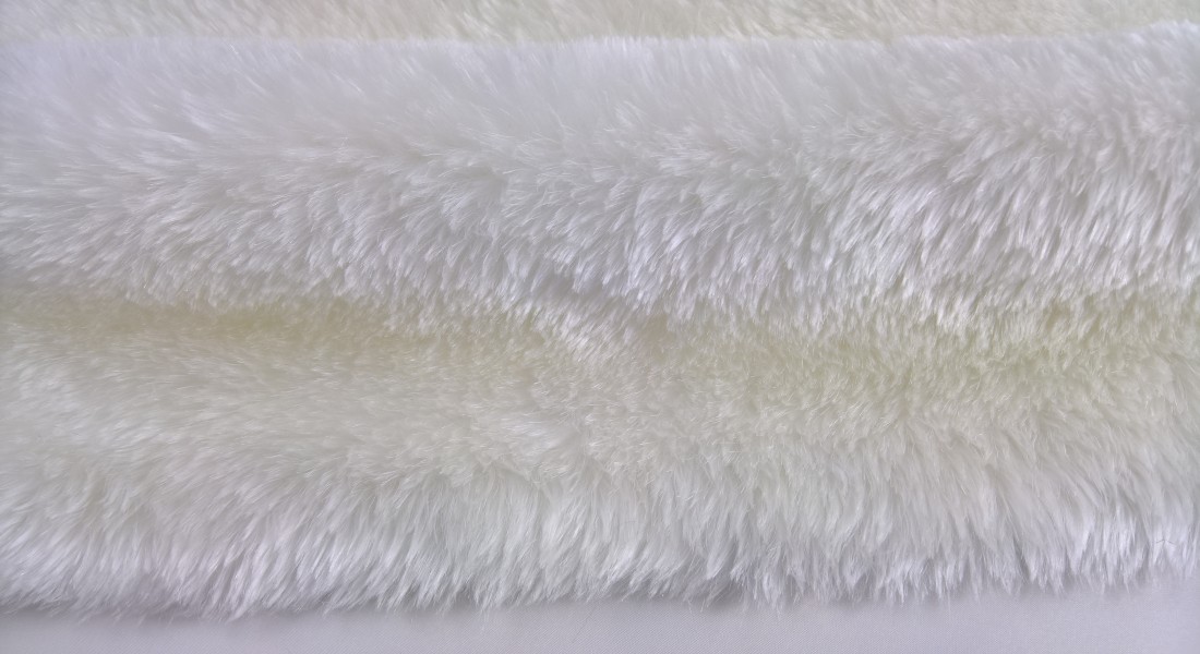 Poťahová plyš, čalúnická, biela, vlas 20 mm 