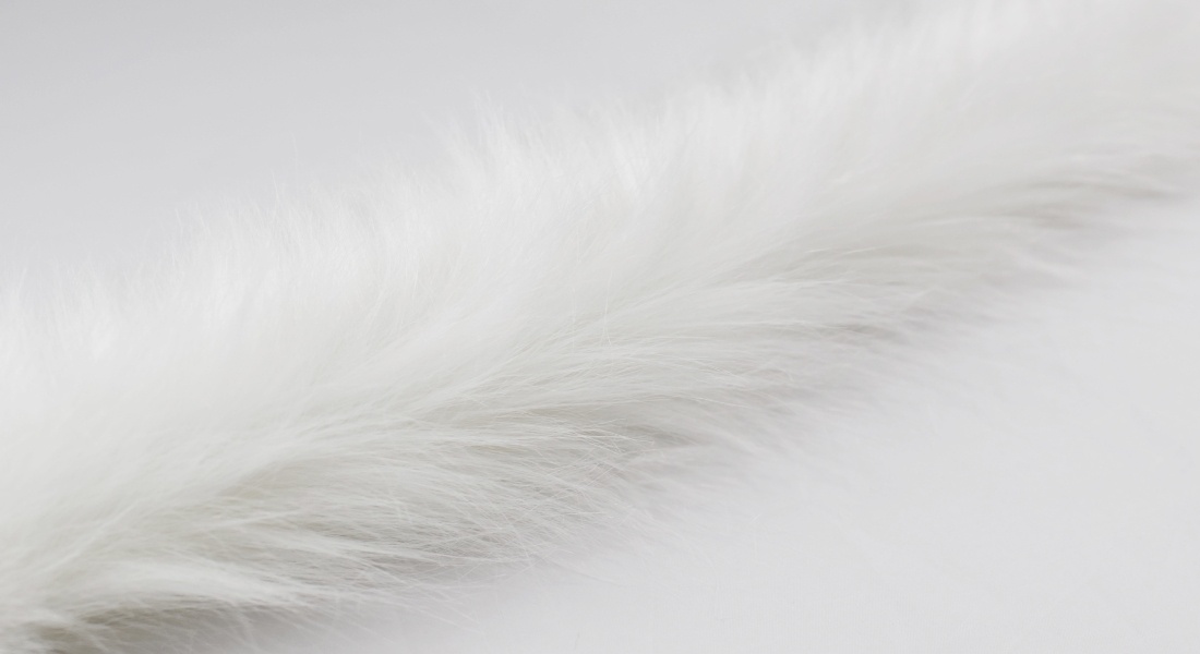 Kožušinový lem, biela, vlas 60 mm