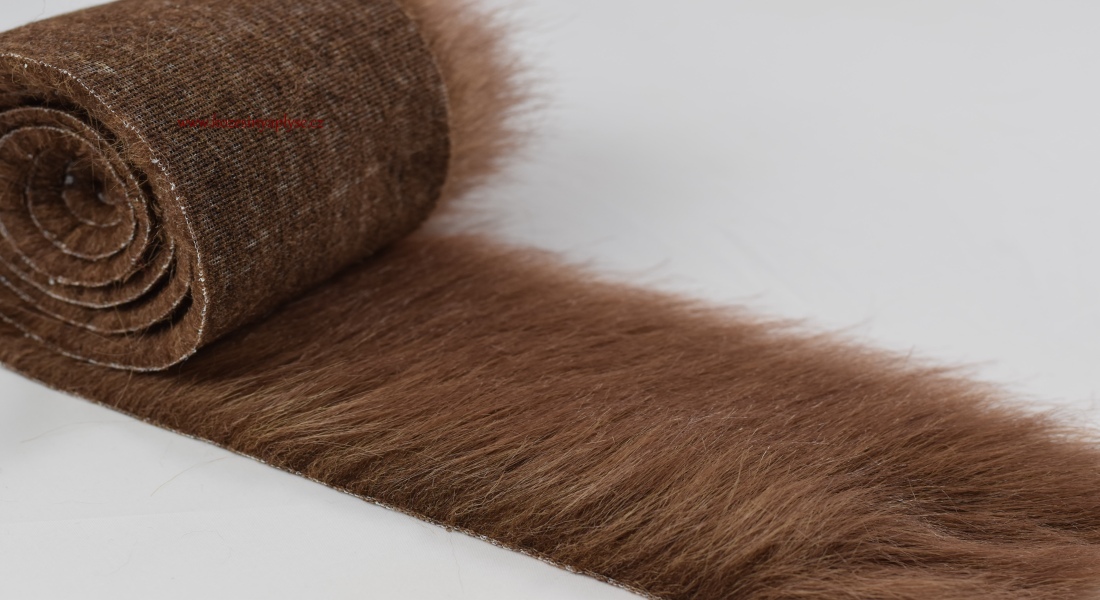 Kožušinový lem, svetlo hnedá, vlas 50 mm