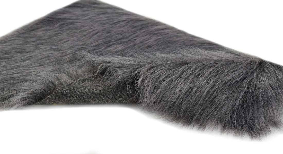 Umelá kožušina, tmavo šedá, vlas 60 mm, šírka 150 cm, metráž