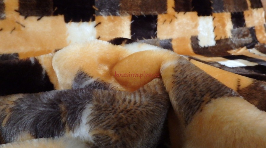 Leskymo, oranžové, vzor kostky, šíře 150 cm