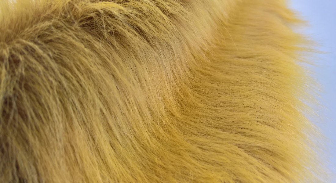 Umelá kožušina, žltá, vlas 60 mm, metráž
