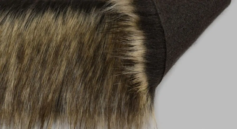 Umelá odevná kožušina tmavo hnedo béžová,európsky výrobca, šírka 150 cm