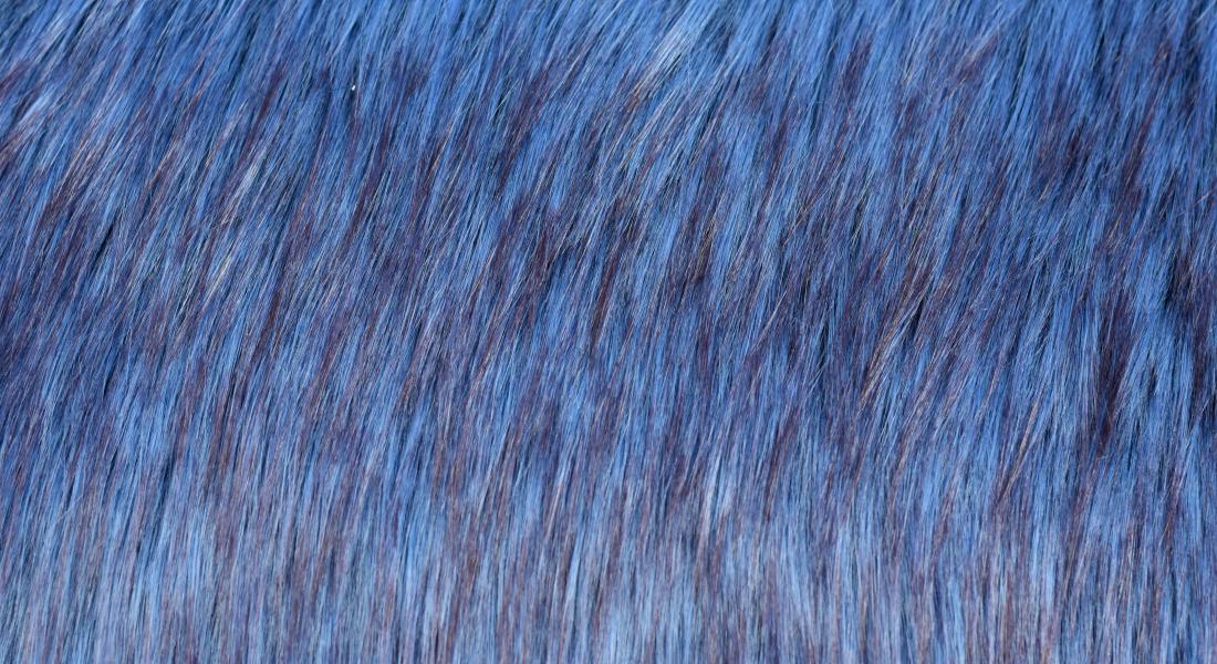 Umelá odevná kožušina modráá,európsky výrobca, šírka 150 cm