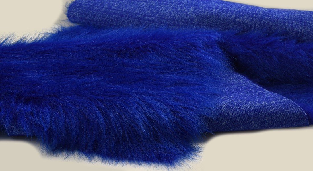 Umelá kožušina kráľovsky modrá, šírka 150, vlas 60 mm, metráž