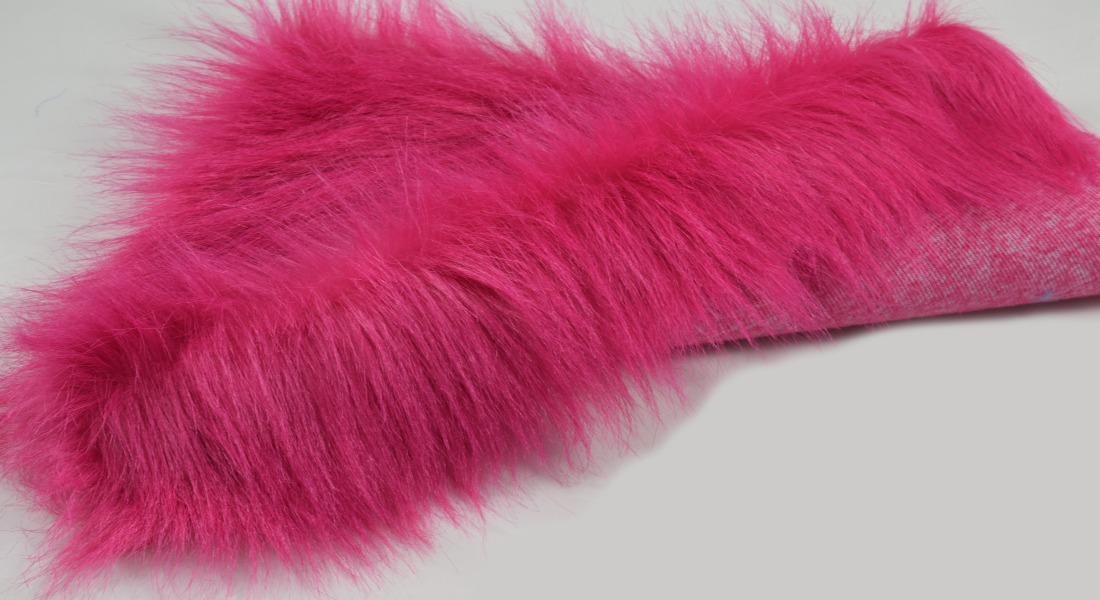 Umelá kožušina ružová, šírka 150, vlas 60 mm, metráž