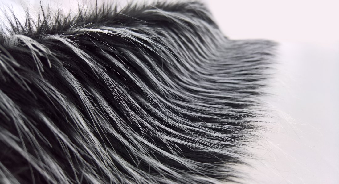 Umelá kožušina čierna - biely melír