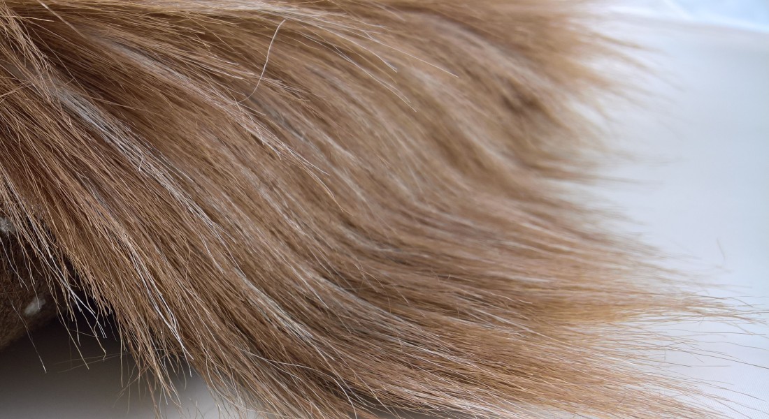 Umelá kožušina hnedá s melírom bielej