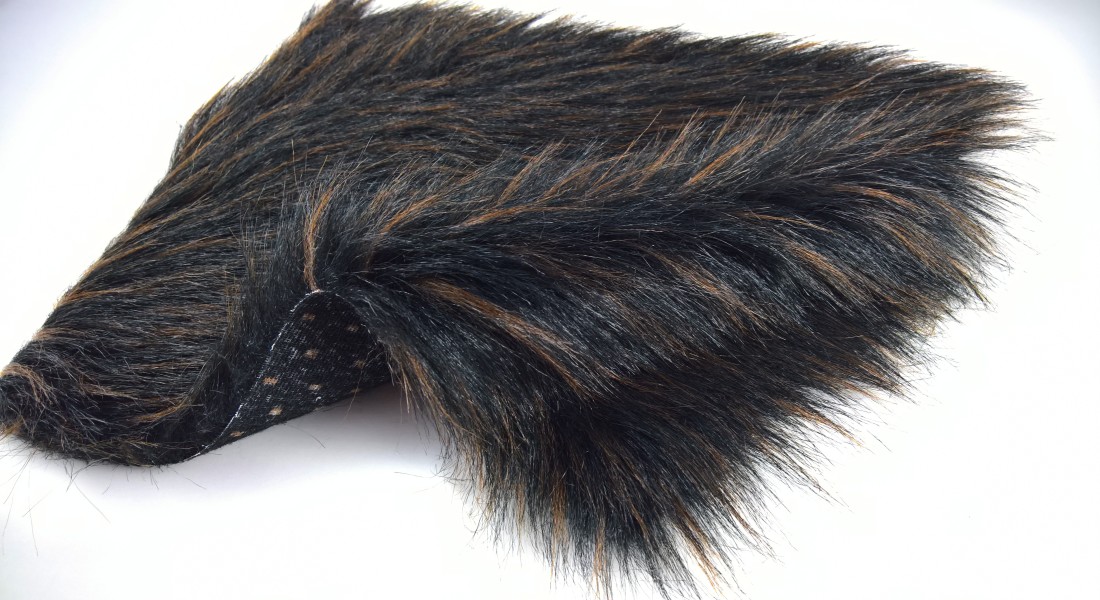 Umelá kožušina čierna melír tmavo hnedé