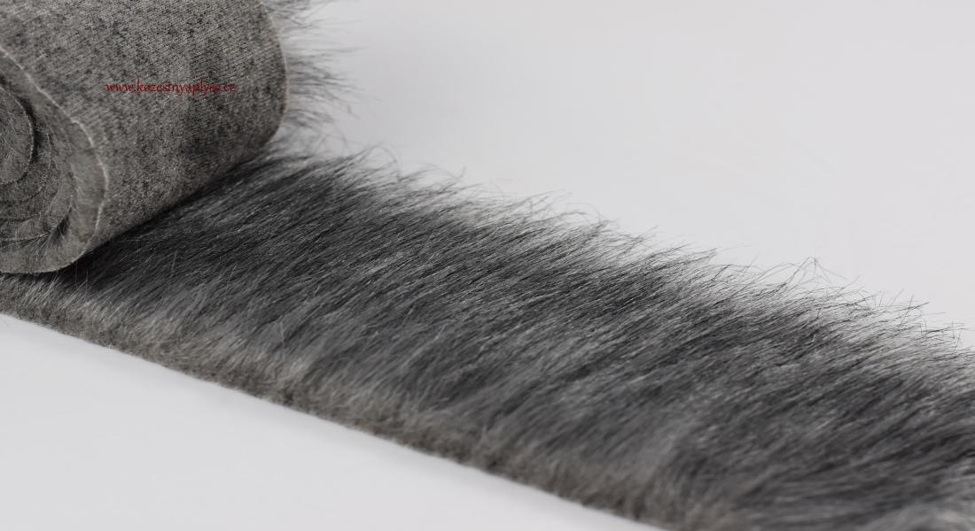 Kožušinový lem, melír- šedej, čiernej a bielej