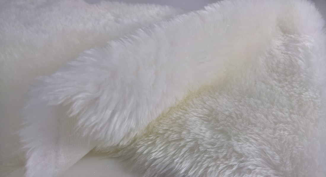 Poťahová plyš, čalúnická, biela, vlas 20 mm 