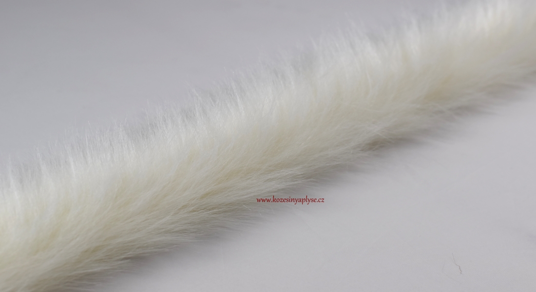 Kožušinový lem, smotanová, vlas 60 mm