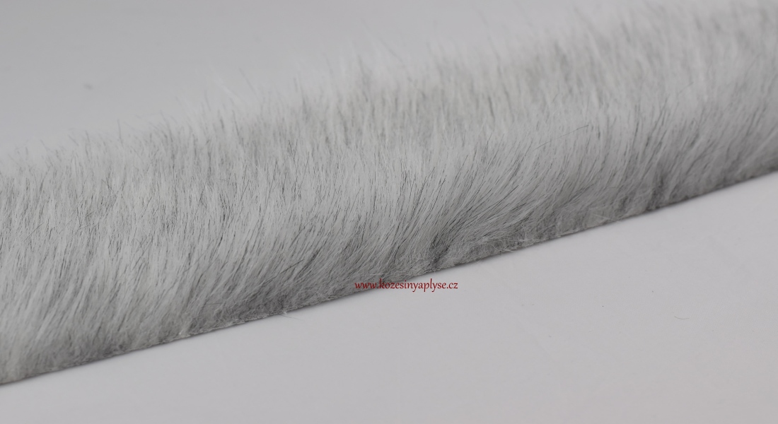 Kožušinový lem, melír- biela s čiernou, vlas 60 mm