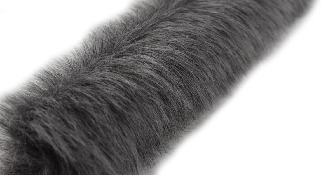 Umelá kožušina, tmavo šedá, vlas 60 mm, šírka 150 cm, metráž