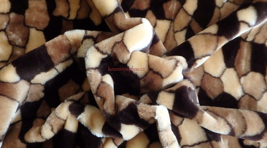 Leskymo, hnědá, vzor mapy, šíře 150 cm