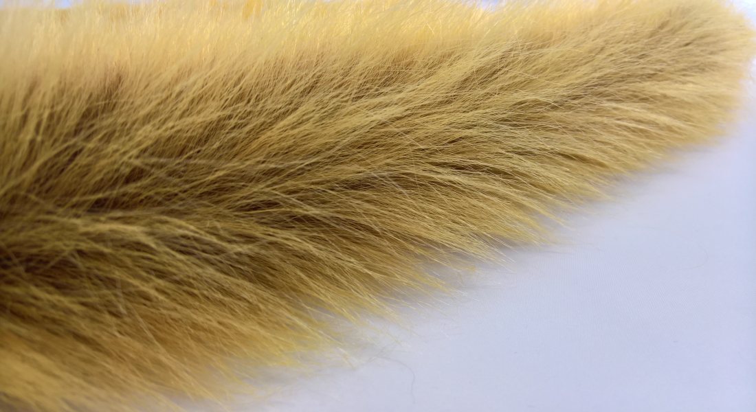 Umelá kožušina, žltá, vlas 60 mm, metráž