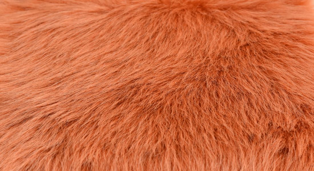 Umelá kožušina lososovo oranžová šírka150 cm / vlas 60 mm