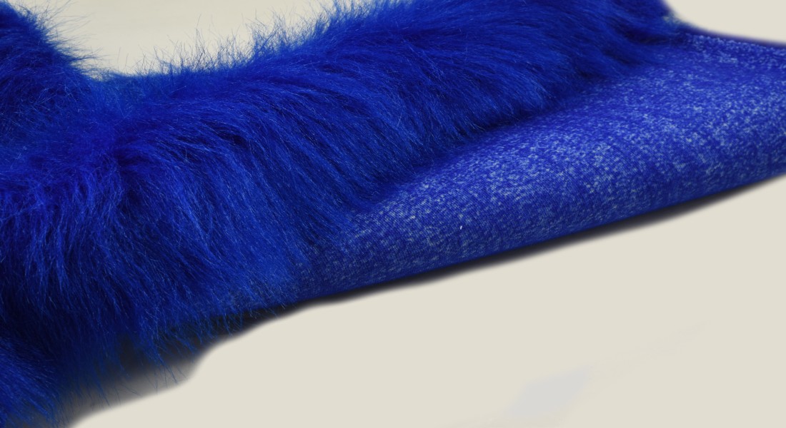 Umelá kožušina kráľovsky modrá, šírka 150, vlas 60 mm, metráž