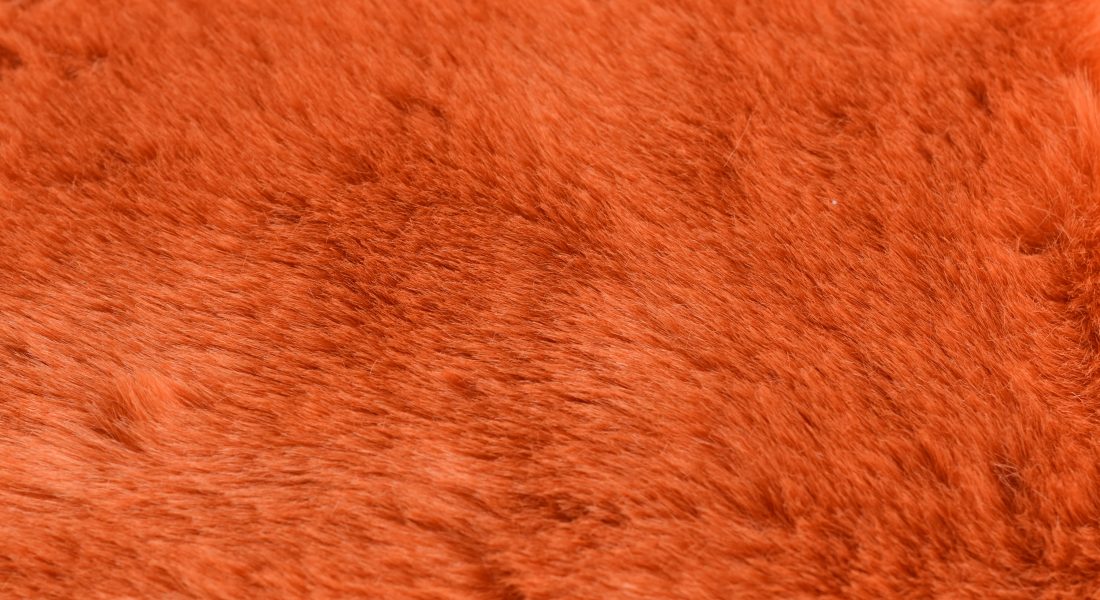 Umelá kožušina lososovo oranžová šírka150 cm / vlas 30 mm