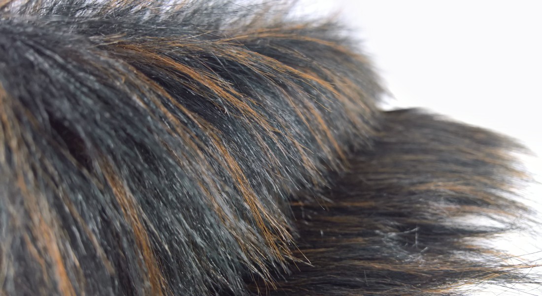 Umelá kožušina čierna melír tmavo hnedé