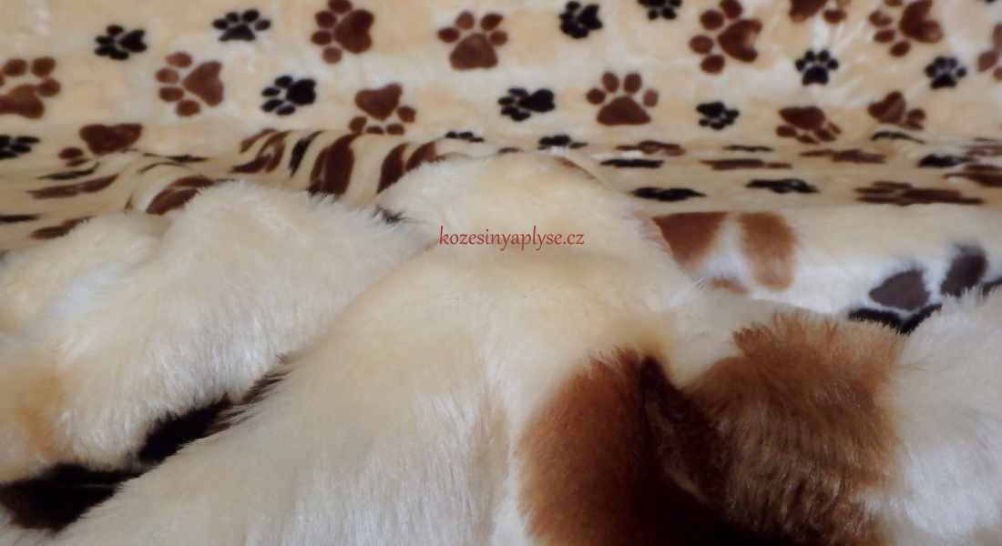 Plyš- Tlapky béžové a hnědé