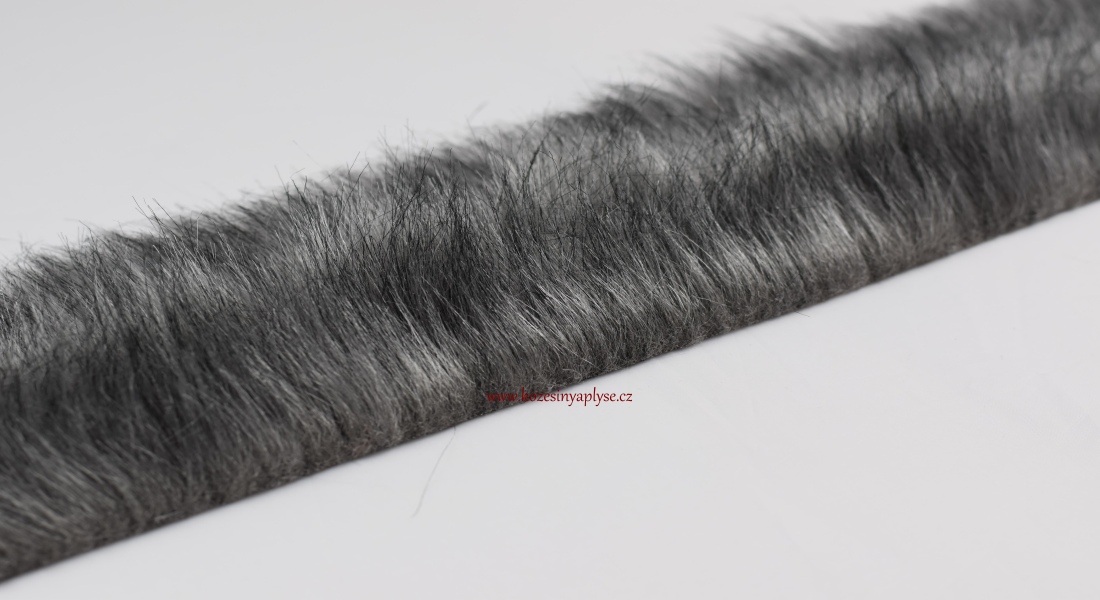 Kožušinový lem, melír- šedej, čiernej a bielej