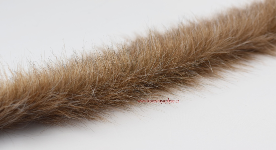 Kožušinový lem, melír hnedej, bielej, čiernej, vlas 60 mm