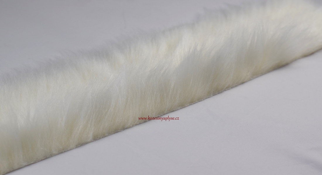 Kožušinový lem, smotanová, vlas 60 mm