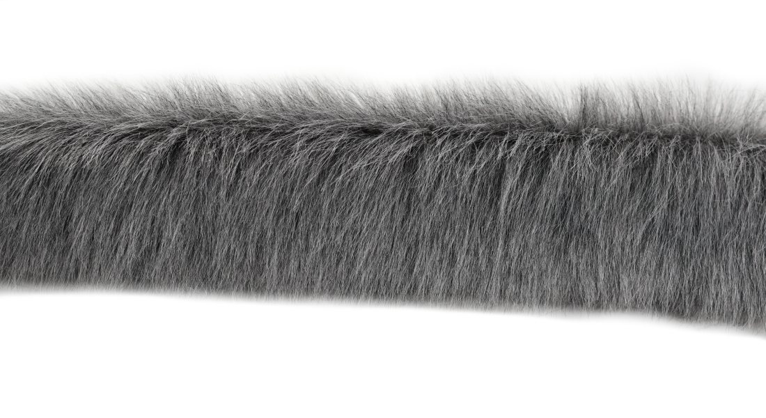 Umelá kožušina, tmavo šedá, vlas 60 mm, šírka 150 cm, metráž