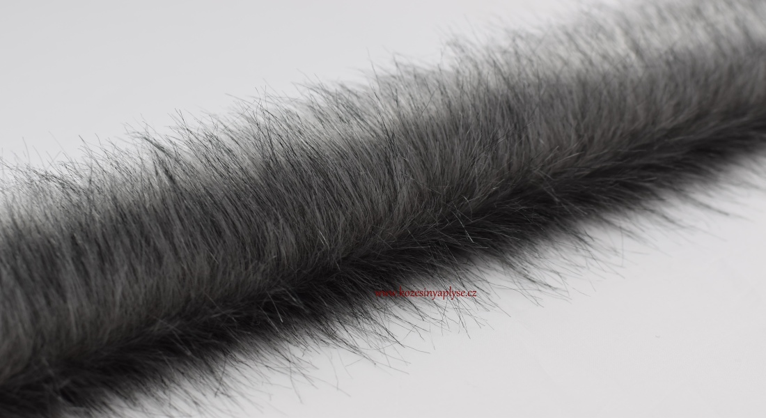 Kožušinový lem, melír- šedej, čiernej a bielej